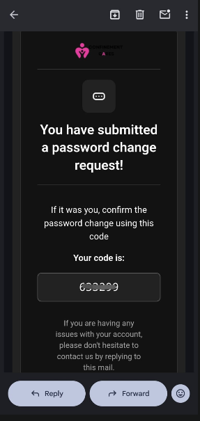 Reset password page